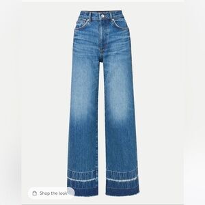 Veronica Beard Taylor Cropped High Rise Wide Jeans